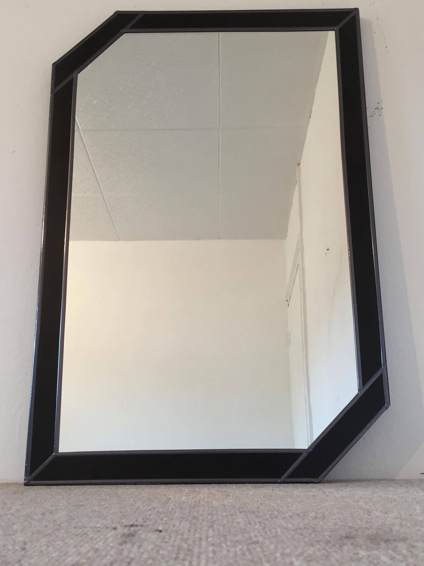 Original handcrafted black framed mirror