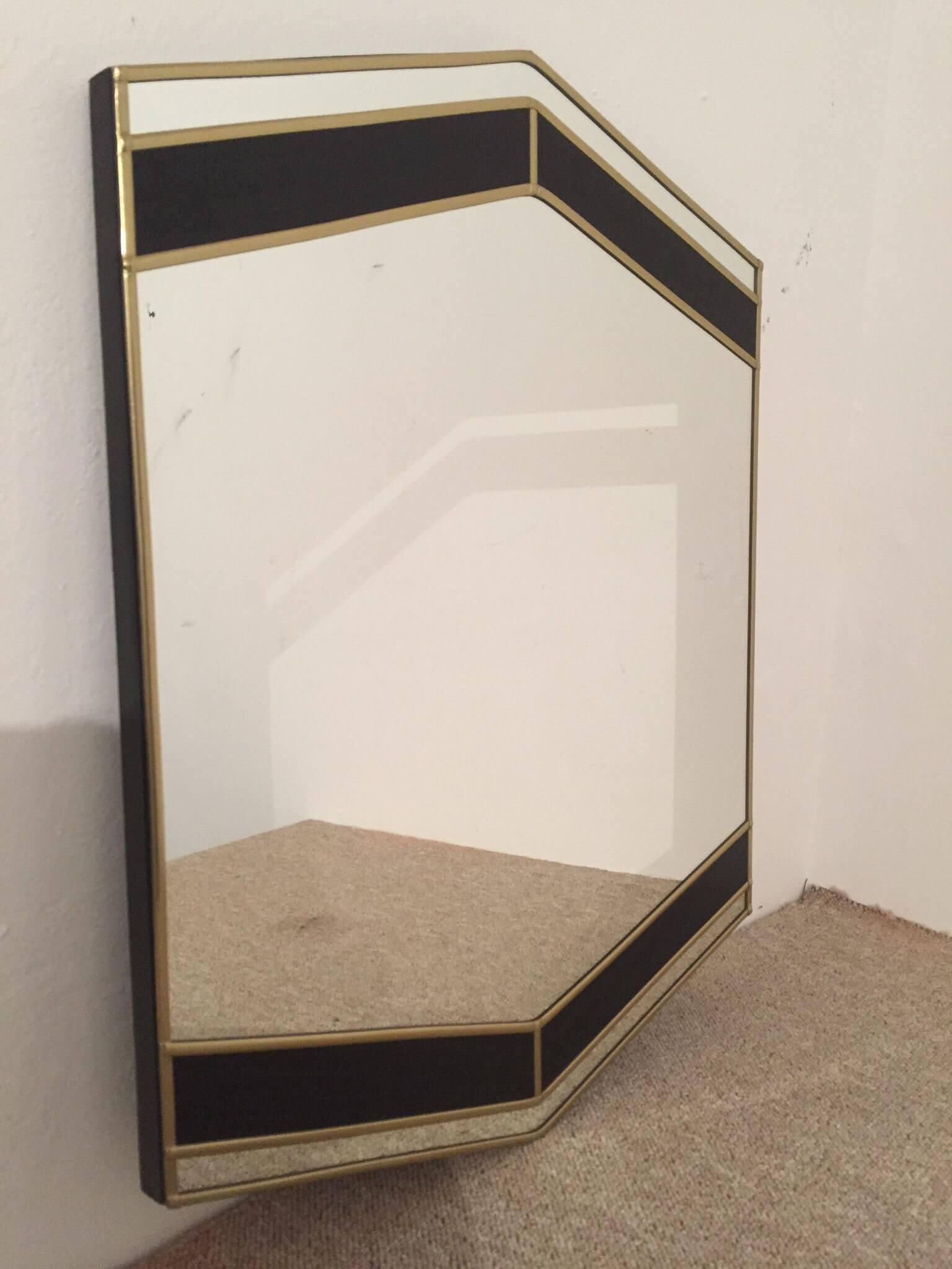 Original handcrafted hexagonal wall mirror
