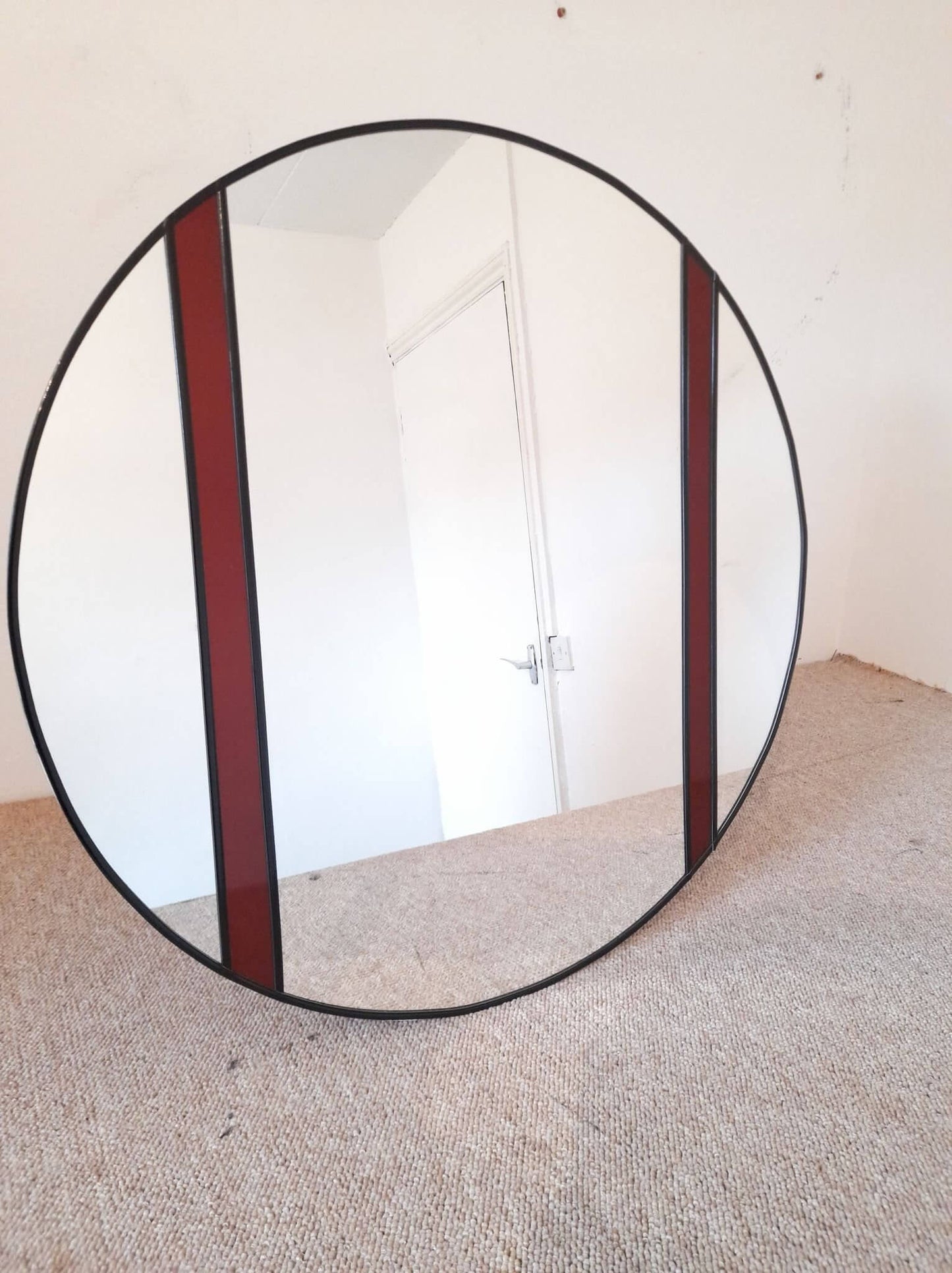 handmade round leaded mirror